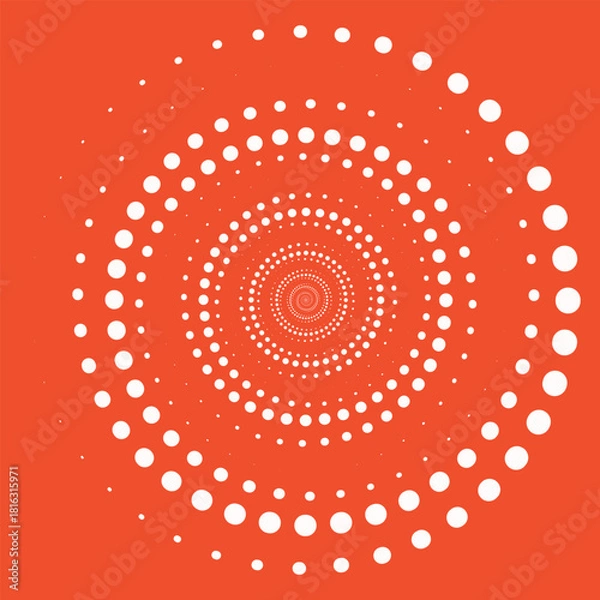 Fototapeta Hypnotic Dotted Spiral Illusion