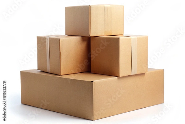 Fototapeta stack of cardboard boxes