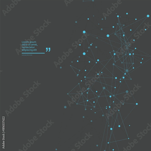 Fototapeta Abstract Digital Circles Connect. Futuristic Circular Wave. Big Data Visualization. Vector Illustration