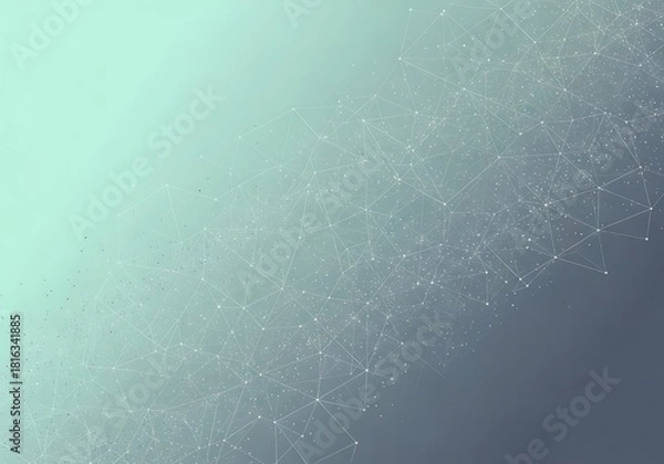 Fototapeta Interconnected network of nodes with soft gradient background illustration