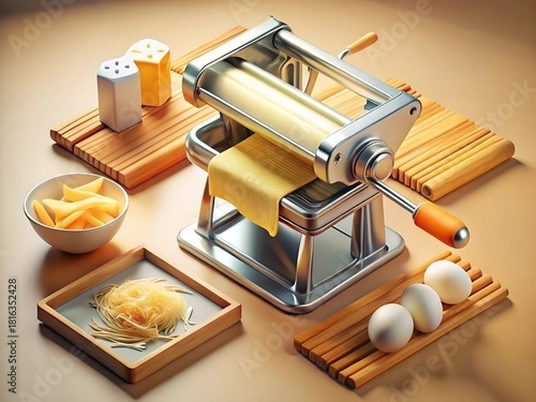 Fototapeta Homemade pasta preparation process