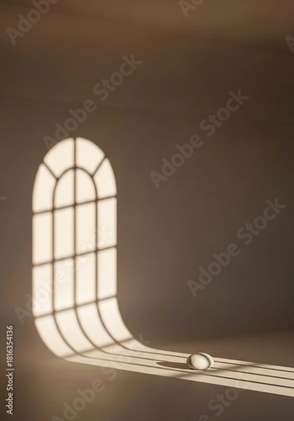 Fototapeta Window Light Patterns with Object on Minimalist Background Scene