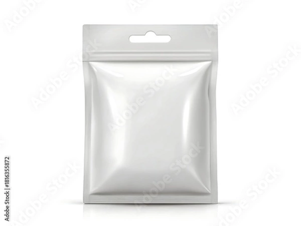 Fototapeta White standup pouch isolated on white
