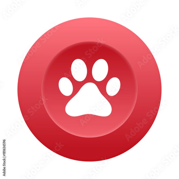 Obraz Runder 3D Button - Hundepfote
