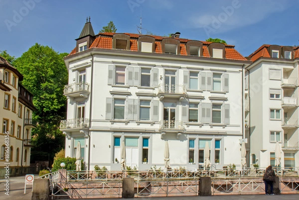 Fototapeta Elegant Baden Baden old building facade view