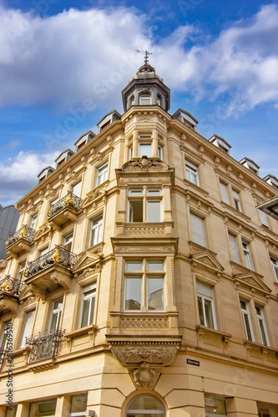 Fototapeta Elegant Baden Baden old building facade view