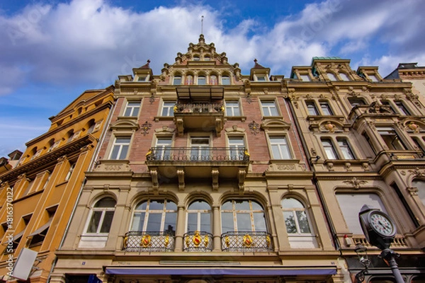 Fototapeta Elegant Baden Baden old building facade view