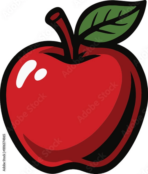 Fototapeta Apple Scalable SVG Vector Graphic with Editable Paths and Layers for Web, UI Design, Digital Art, and Print Applications