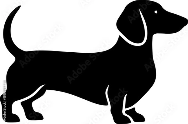 Fototapeta Dachshund Dog Scalable SVG Vector Graphic with Editable Paths and Layers for Web, UI Design, Digital Art, and Print Applications