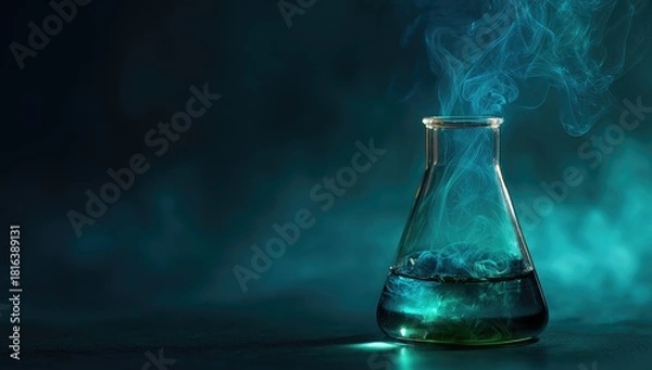 Fototapeta Science experiment in flask