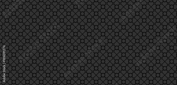 Obraz Geometric clover leaf black color on gray background vector seamless pattern for background and wallpaper vector file.