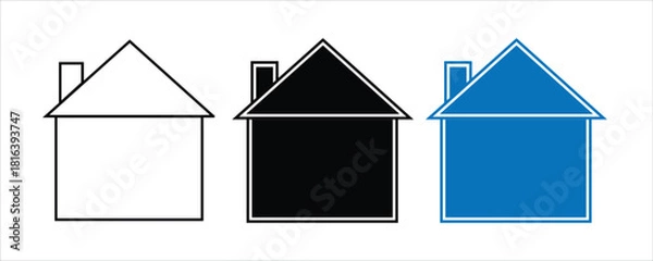 Obraz Three simple house icons 