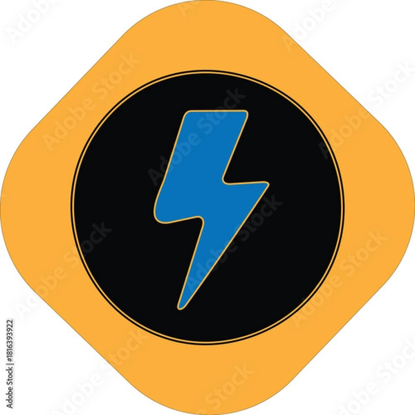 Obraz Dynamic blue lightning bolt icon 