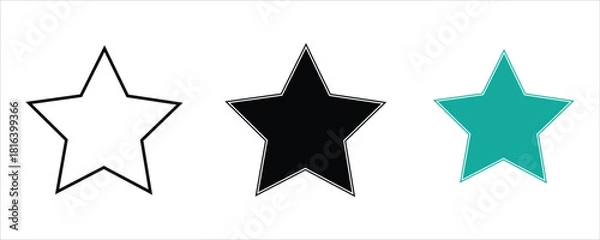 Obraz Black star icon set, 