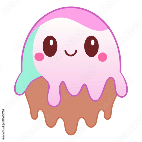 Obraz Cute melting chocolate ghost 