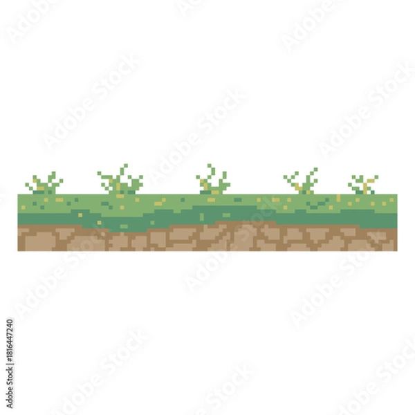 Obraz green land terrain pixel art