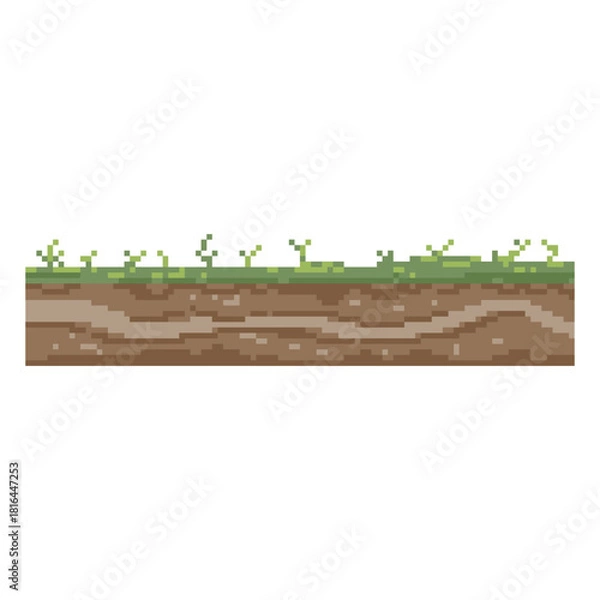 Obraz green land terrain pixel art