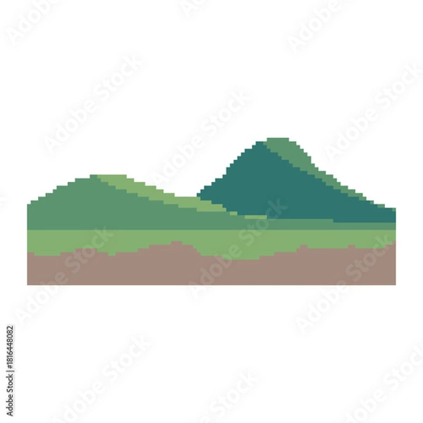 Obraz green land terrain pixel art