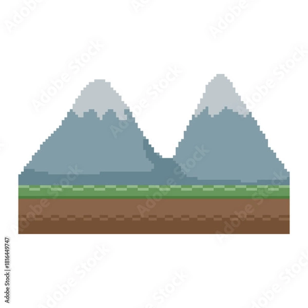 Obraz green land terrain pixel art