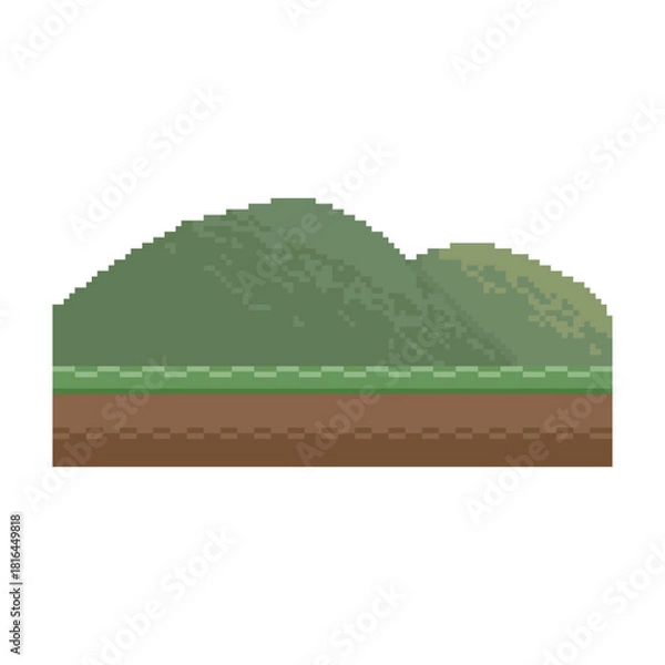 Obraz green land terrain pixel art