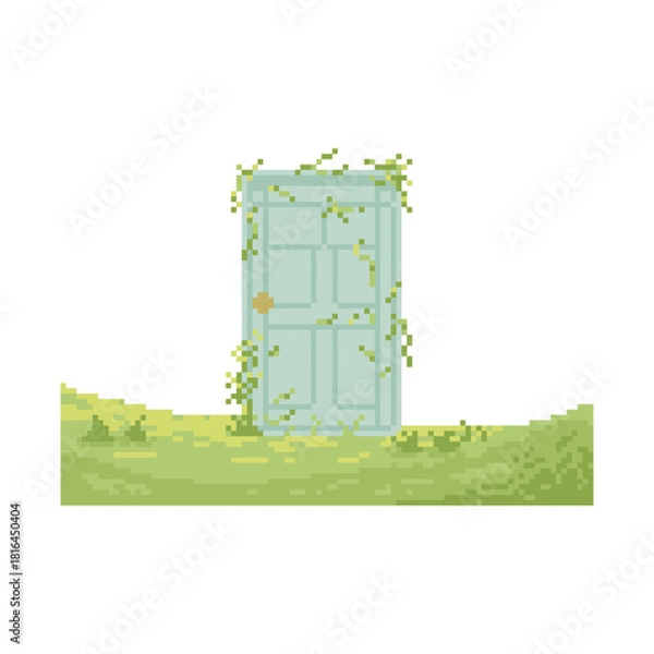 Obraz green land terrain pixel art