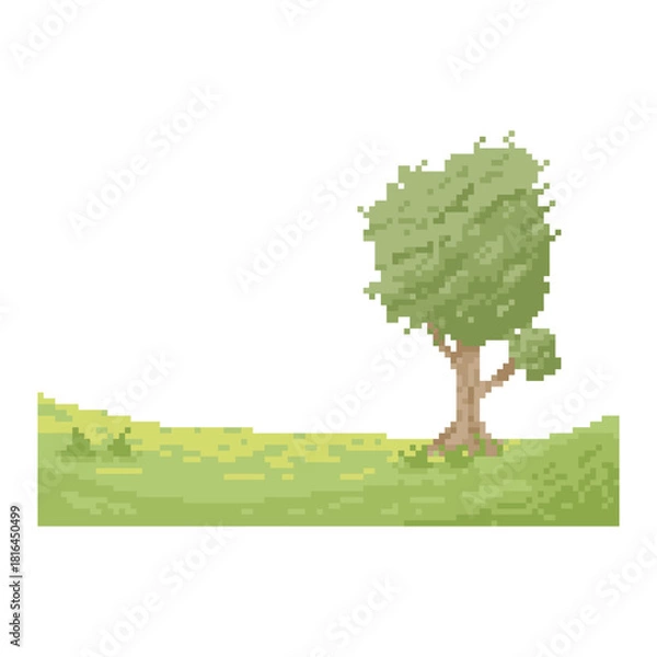 Obraz green land terrain pixel art