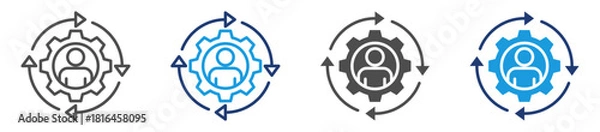 Fototapeta reskilling icon sheet with multiple style