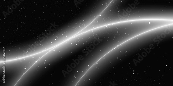 Obraz Sunrise earth. Cosmos eclipse. Sun rising over planet. Space sunrise with bright beams. Solar ring with sunlight and stars. Earth horizon. Vector illustration.