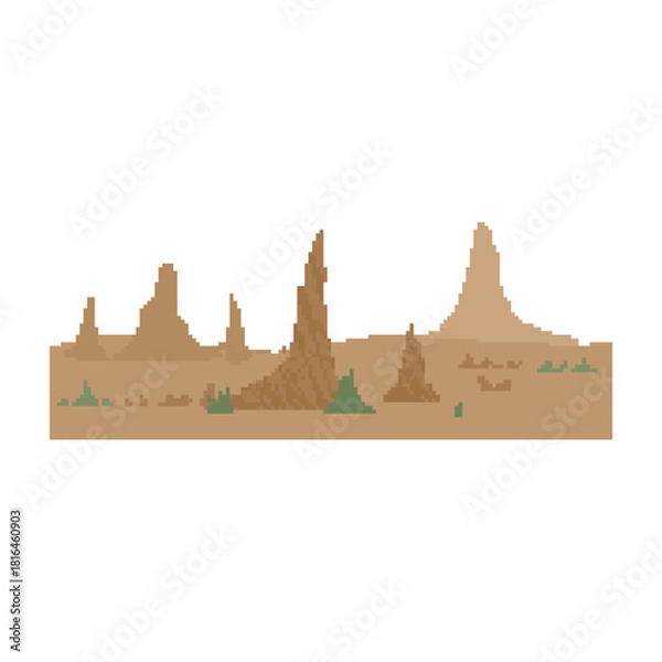 Obraz desert terrain retro pixel art