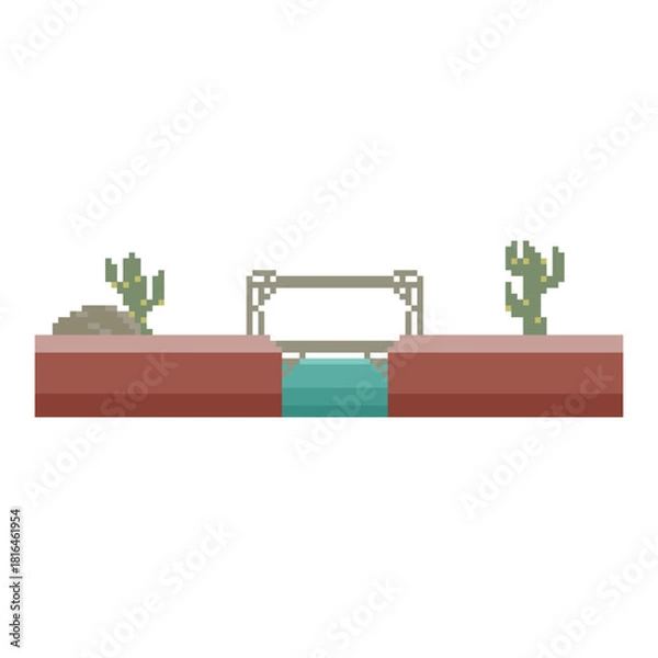 Obraz desert terrain retro pixel art