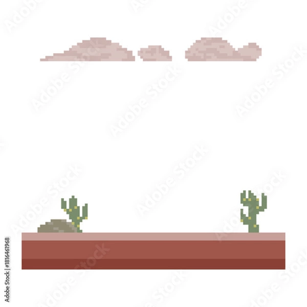 Obraz desert terrain retro pixel art
