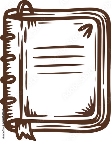 Fototapeta Blank Recipe Notebook Template with Lines for Writing Culinary Creations