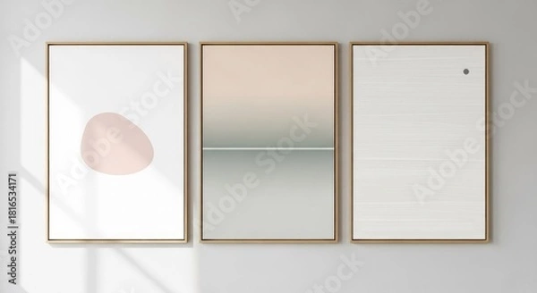 Fototapeta A Serene Symphony of Soft Minimalist Tones Creating a Calm and Beautiful Simplicity That Elevates Any Wall with Gentle Balance, Elegant Space, and Effortlessly Modern Design Harmony