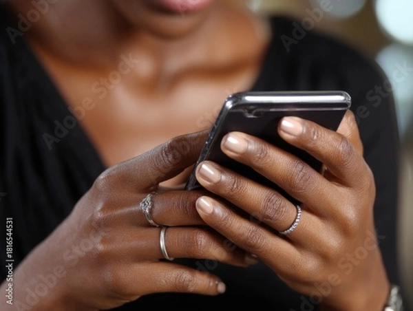 Obraz Hand holding smartphone