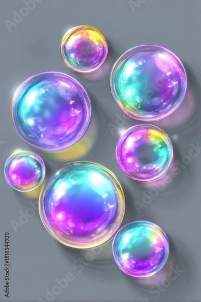 Obraz Colorful bubbles on water surface