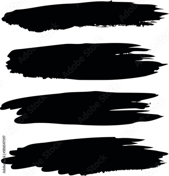 Obraz Green organic brush stroke labels and tags silhouette design elements