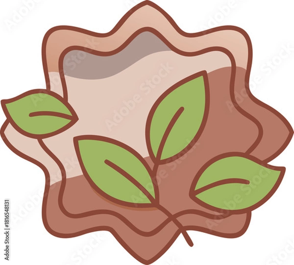 Obraz Green organic brush stroke tags and labels with silhouette elements