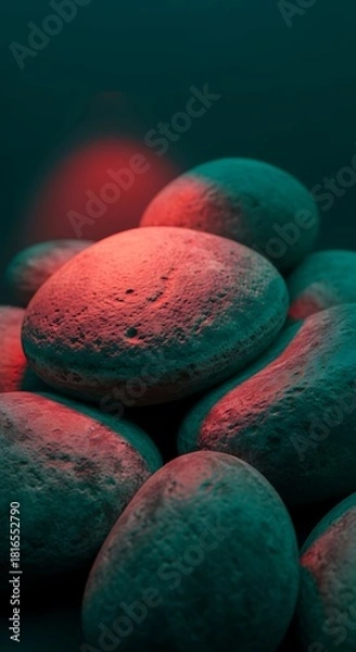 Obraz Illuminated stones creating a vibrant contrast of color and texture