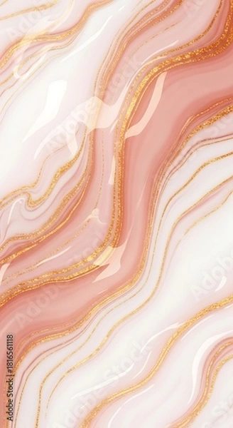 Obraz Sophisticated rose gold marbled pattern with glistening fluid texture