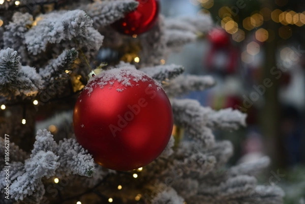 Obraz red christmas ball