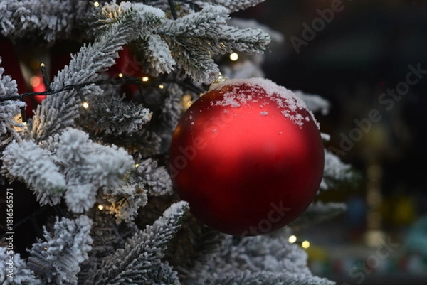 Obraz red christmas ball