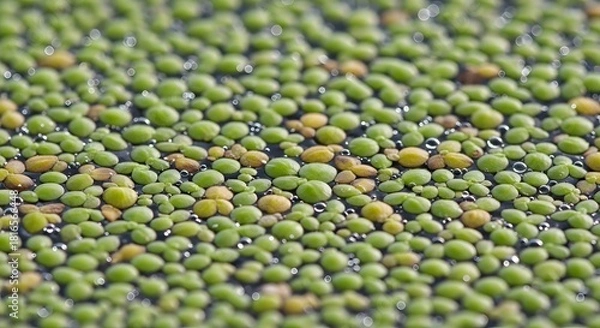Obraz Dense Duckweed Plants Floating on Water Surface Macro Texture Background