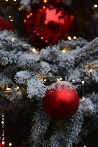 Obraz red christmas ball