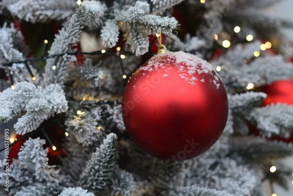 Obraz red christmas ball