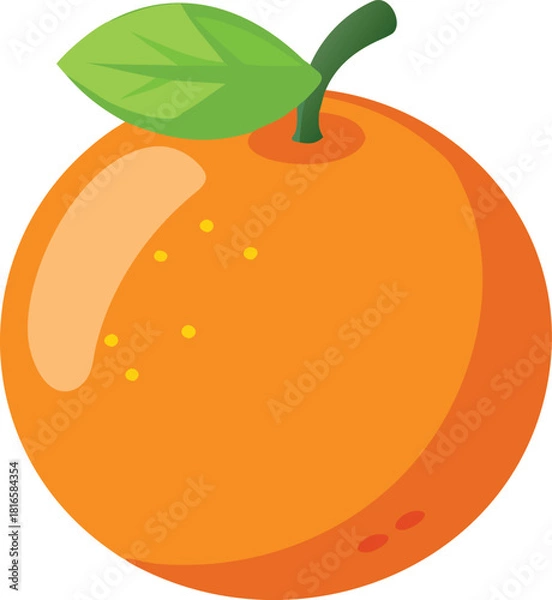 Obraz Glossy Stylized Clementine Fruit Vector Illustration on White Background, Symbolizing Freshness, Vitality, and Natural Energy