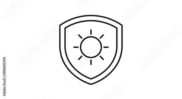 Obraz Shield with sun protection icon