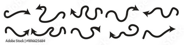 Obraz Collection set hand drawn arrows vector