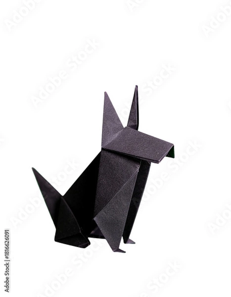 Obraz 【PNG透過素材】折り紙で折られた犬