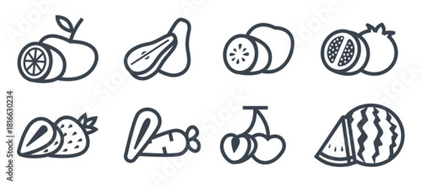 Obraz fruits vector icon