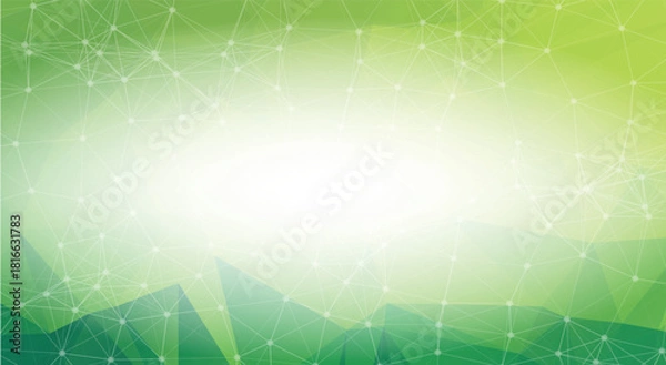 Obraz Green low poly background. Polygonal design pattern. Bright mosaic modern geometric design, Creative Design Templates. Connected lines with dots.